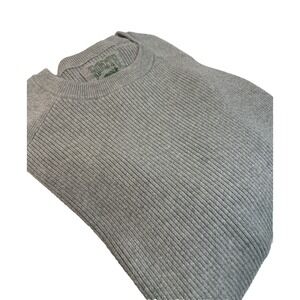 Roots Ribbed‎ Knit Sweater Cotton Pullover Men's XL Gray Classic Warm Cozy